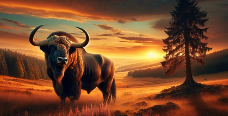 Recreación del extinto uro euroasiático o Bos primigenius